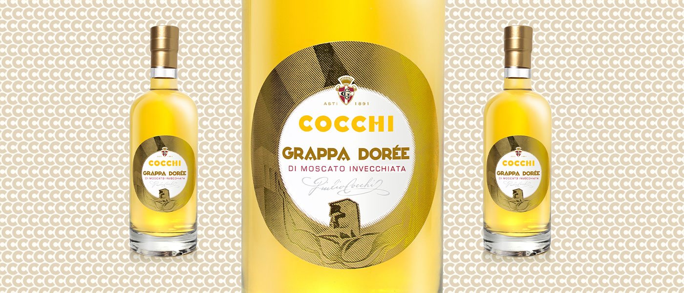 Grappa. "Doree di Moscato", COCCHI, Asti, Italy